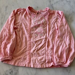 Mini Boden Pink Embroidered Blouse